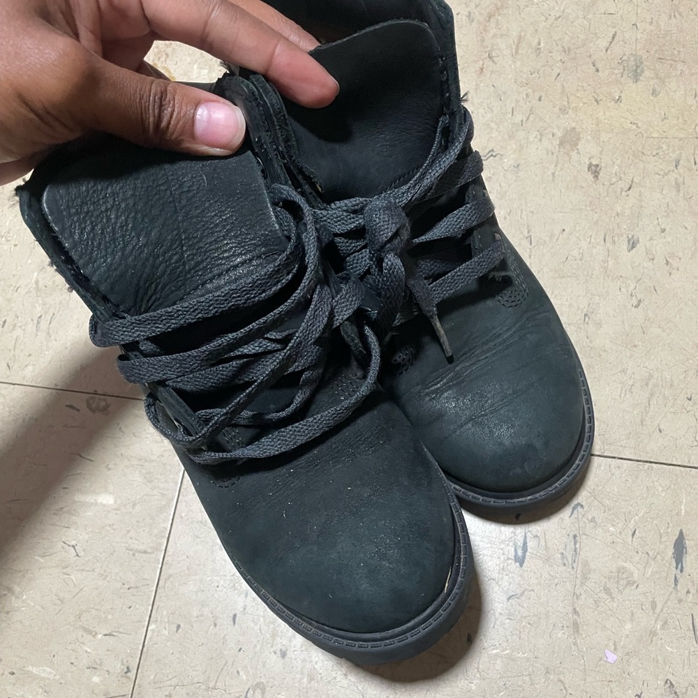 Black Lace-Up Boots